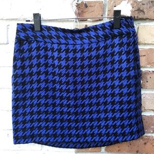 The Limited Blue and Black houndstooth Mini Skirt